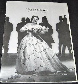 Vintage 1993 I Vespri Siciliani Opera San Francisco Program - - Carol Vaness Signed