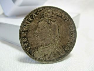 1890 Silver Double Florin Victoria Great Shape & Toning