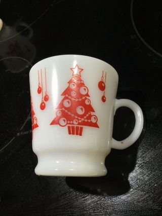 Vintage Anchor Hocking Christmas Tree Coffee Mug Punch Cup