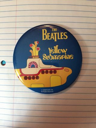 The Beatles Yellow Submarine Old Vintage Video Store Promo Pinback Button Pin