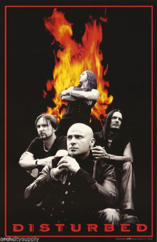 Poster : Music: Disturbed - Group W/flames - Vv 6234 Lc24 O