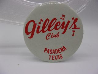 Gilleys Club Pasadena Texas Pin Vintage 1970s Urban Cowboy Film Memorabilia Nm