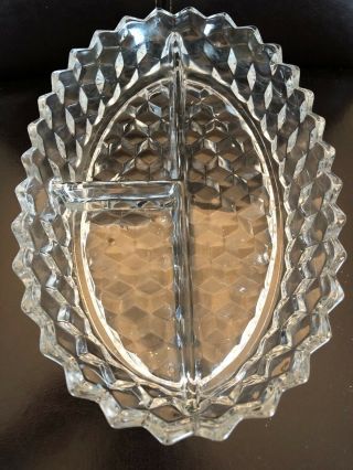 Vintage Fostoria American Clear Glass 3 - Part Divided Relish Dish 2056 10 - 1/2 "