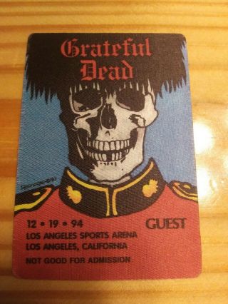 Grateful Dead Vintage Backstage Pass 12/19/94 Los Angeles Sports Arena