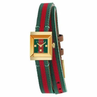 Gucci Ya128527 G - Frame Red And Green Dial 18mm Women 