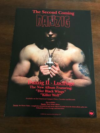1990 Vintage 8x11 Album Promo Print Ad For Danzig Ii - Lucifuge The Second Coming