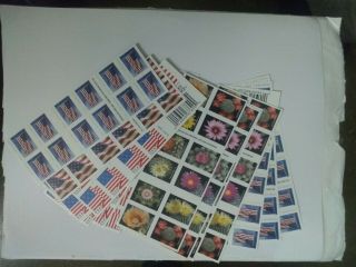 Usps B01mydwcol Us Flag,  Flowers,  Forever Stamps.  20 Booklets 400 Stamps