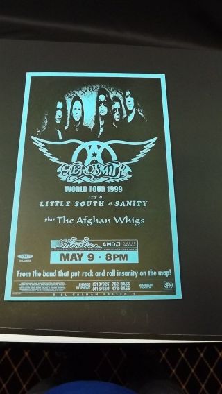 1999 Aerosmith World Tour Music Concert Poster Flyer Ad W/ Afghan Whigs
