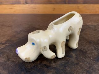 Vintage Shawnee Pottery Ceramic Sniffing Tan Hound Dog Planter 2