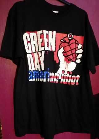 Vintage Official Green Day American Idiot Tour T - Shirt 2005 Punk Rock Xl Black