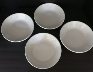Crate Barrel White Bowls (qty - 4) 8 1/2 " For Cereal,  Pasta Or Soup Made In Italy