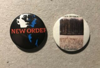 Order & Joy Division Set Of 2 Vintage 25mm Badges Pins Post Punk Wave