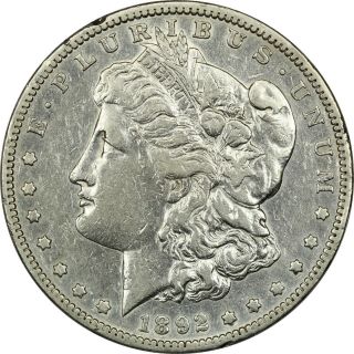 1892 - S Morgan Silver Dollar $1,  Very Fine Vf.  Minor Rim Damage
