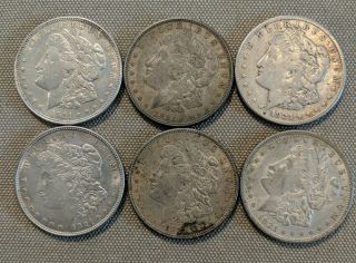 Group Of 6 1921 Morgan Dollar Silver Coins
