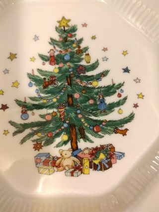Nikko Christmastime Set Of 4 Octagon Christmas Tree Dinner Plates 11 