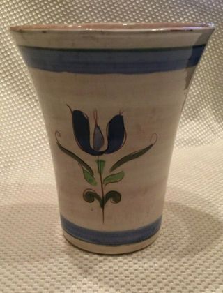Large Stangl Pottery Blue Vase Terra Rose Vintage 7 " Tall