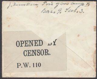 1916 India Prisoner of War Letter Envelope;Ahmednagar to Hannover,  Germany;Censor 3