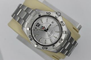Tag Heuer Waf1112.  Ba0800 Silver Gray Aquaracer Watch Mens 300m Crystal Ss