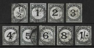 Trinidad 1885 Postage Due Complete Set Of 9 Sg D1 - D9