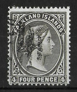 Falkland Islands 1878 - 1879 4d Grey Black No Wmk Sg 2 Cv £150