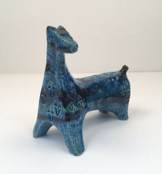 Bistossi Pottery Italy Aldo Londi Rimini Blu Stylized Horse