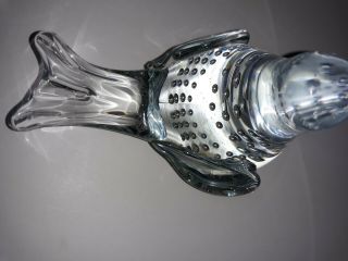 Murano Art Glass Clear Bird With Controlled Bubbles