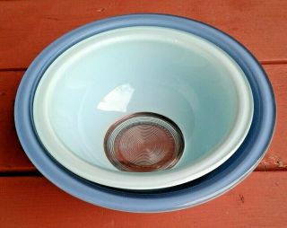 Pyrex Glass Nesting Mixing Bowls Robin Egg Blue & Aqua 1 And 1.  5 Liter Set Of 2