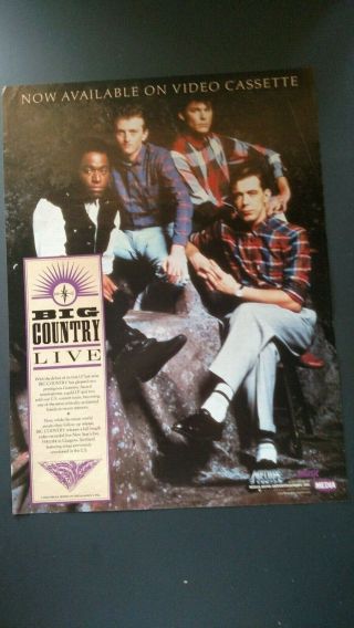 Big Country.  Live 1984 Promo Poster Ad