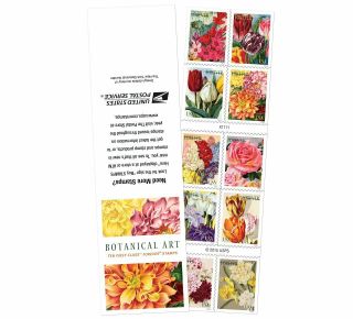 Botanical Art 100 First Class 20 Forever Stamp Booklets = 2000 Stamps Usps