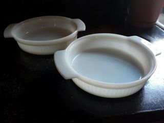 Set Of Two Fire King 9 Inch Round Baking Dishes