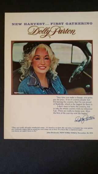 Dolly Parton.  Harvest First Gathering 1976 Promo Poster Ad