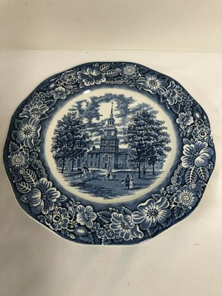 6 Dinner Plates 10” Staffordshire Liberty Blue Ironstone England