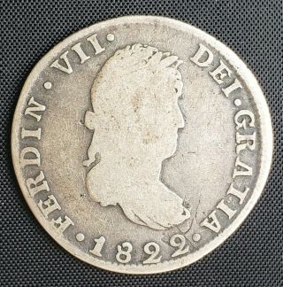 1822 Mexico Mexican Empire Of Iturbide Silver 2 Reales 2r Minted In Guanajuato