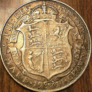 1914 Great Britain George V Silver Half Crown Coin