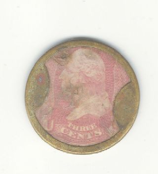 Stock Usa 1862 Civil War Ayers Encased Postage Rare Coin Token Stamp Fractional