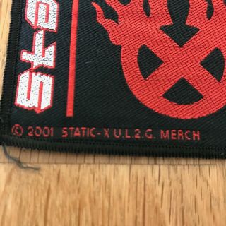 STATIC X Rare UK Embroidered Woven Sew On Patch 2