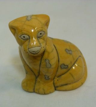The Fenix Raku Pottery Baby Leopard Hand Crafted In South Africa