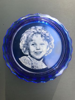 Vintage Hazel Atlas Cobalt Blue Shirley Temple Glass Bowl