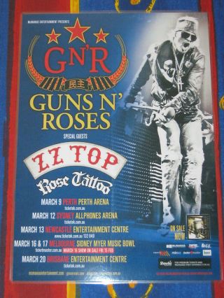 Guns N Roses - Chinese Democracy 2013 Australian Laminated Tour Poster 1