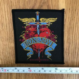 Bon Jovi Rare Uk Embroidered Woven Sew On Patch