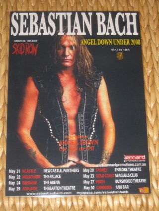 Sebastian Bach - 2008 Australian Tour - Skid Row - Laminated Tour Poster