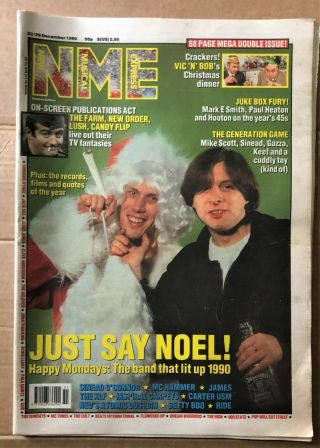 Nme 22nd/29th December 1990 Christmas/happy Mondays/farm