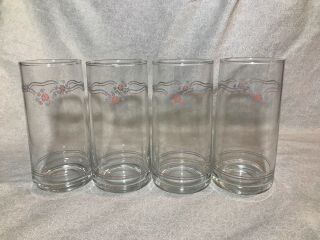 Set Of 4 Corelle English Breakfast 16 Ounce 6 " Tall Tumblers Glasses