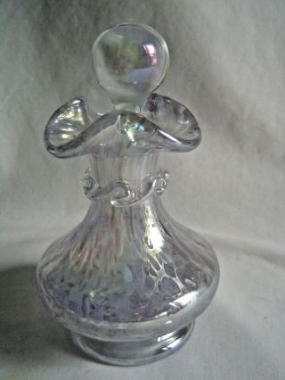 Gibson Iridescent Art Glass Perfume Bottle W/stopper