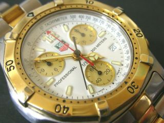 Tag Heuer 2000,  Chronograph,  Professional 200m 18k Plated Gold,  Ck1121