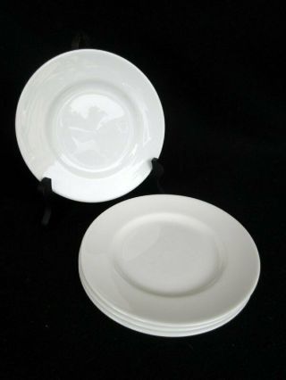 Wedgwood Elegant All White Smooth Bone China 4 Bread/butter Plates