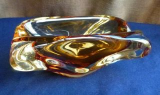 Vintage Sklo Amber Glass Bowl