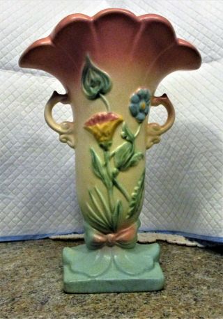 Hull Art Pottery Bow Knot Vase B8 8 1/2 " Usa