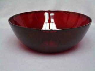 Vintage Anchor Hocking Royal Ruby Red 8 1/2 " Round Large Berry Bowl Exc