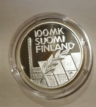Finland 1994 100 Markkaa European Athletics Championships Helsinki Proof,  Box